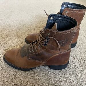Men's Ariat Heritage Laser Brown Leather Boots Size 11D
